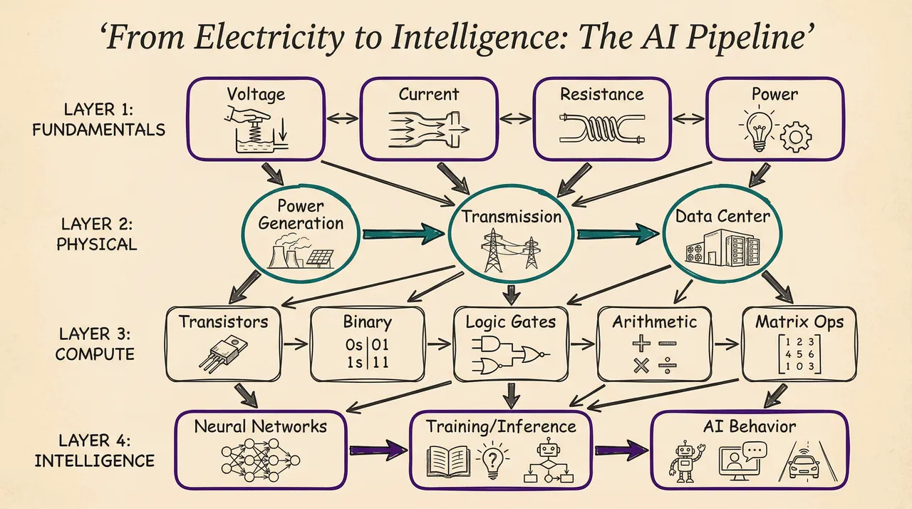 From Electricity to Intelligence — The AI Pipeline