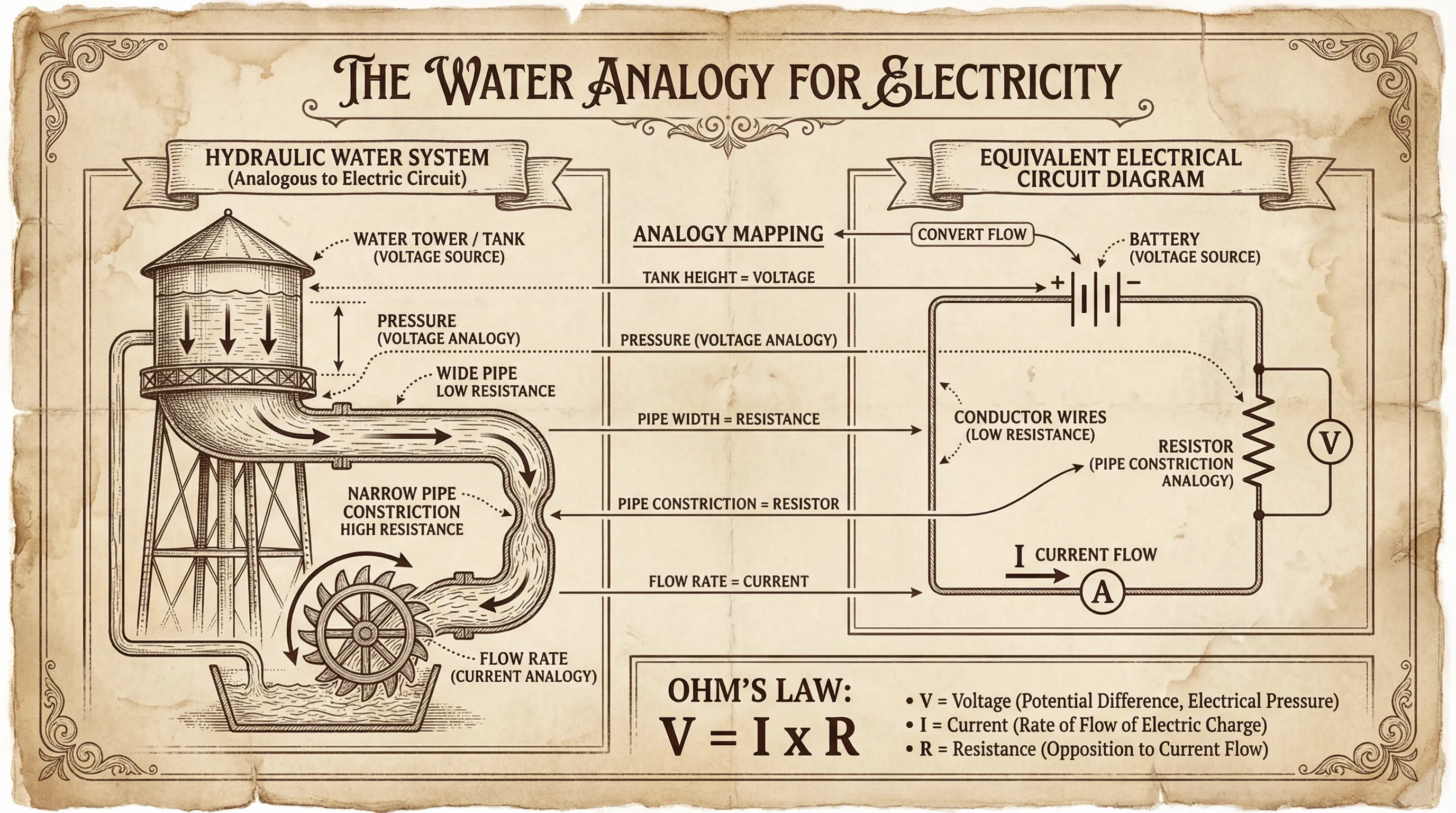 The Water Analogy for Electricity