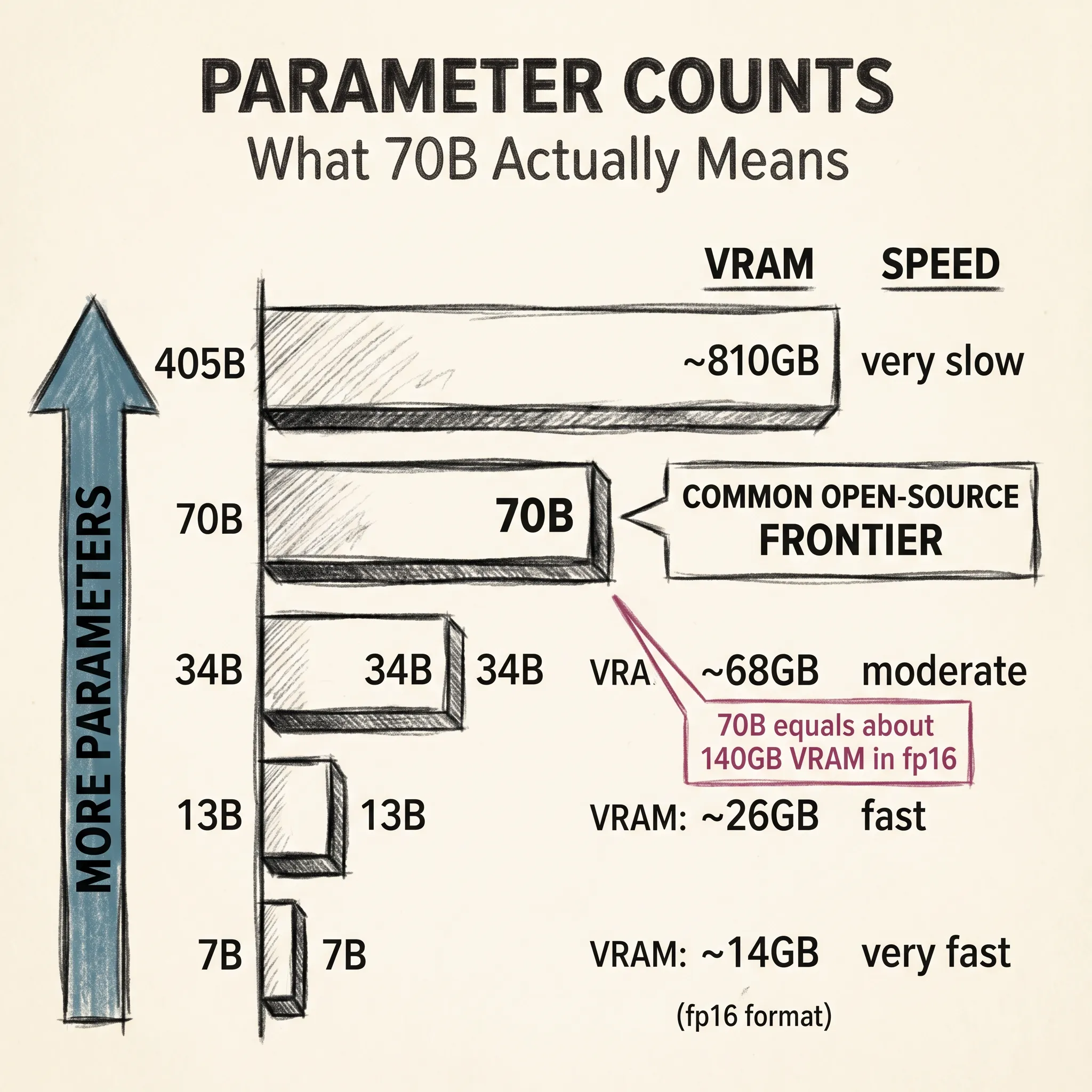 Parameter Counts and Scaling Laws: What 70B Actually Means