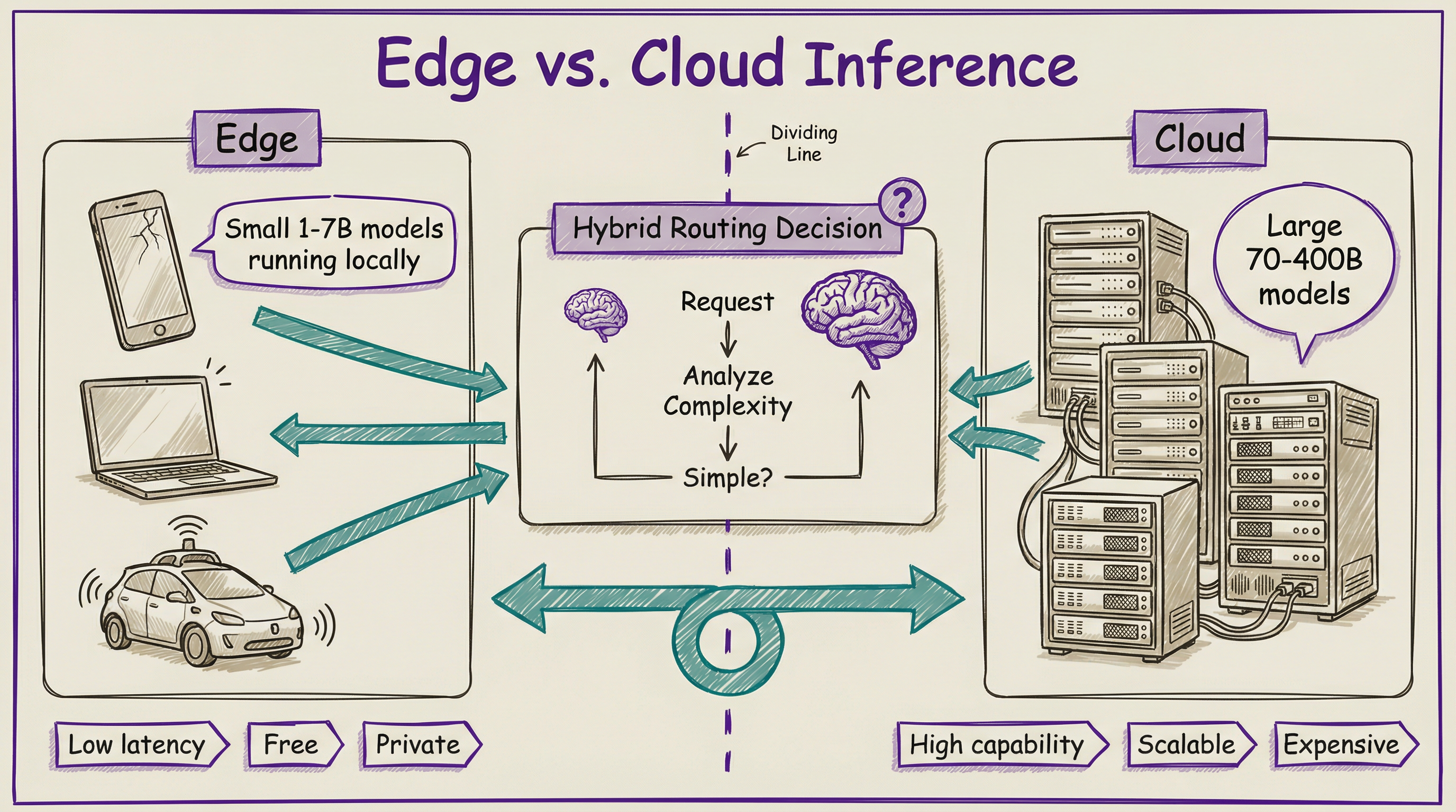 Edge vs cloud inference: local devices for speed and privacy, cloud for power and scale