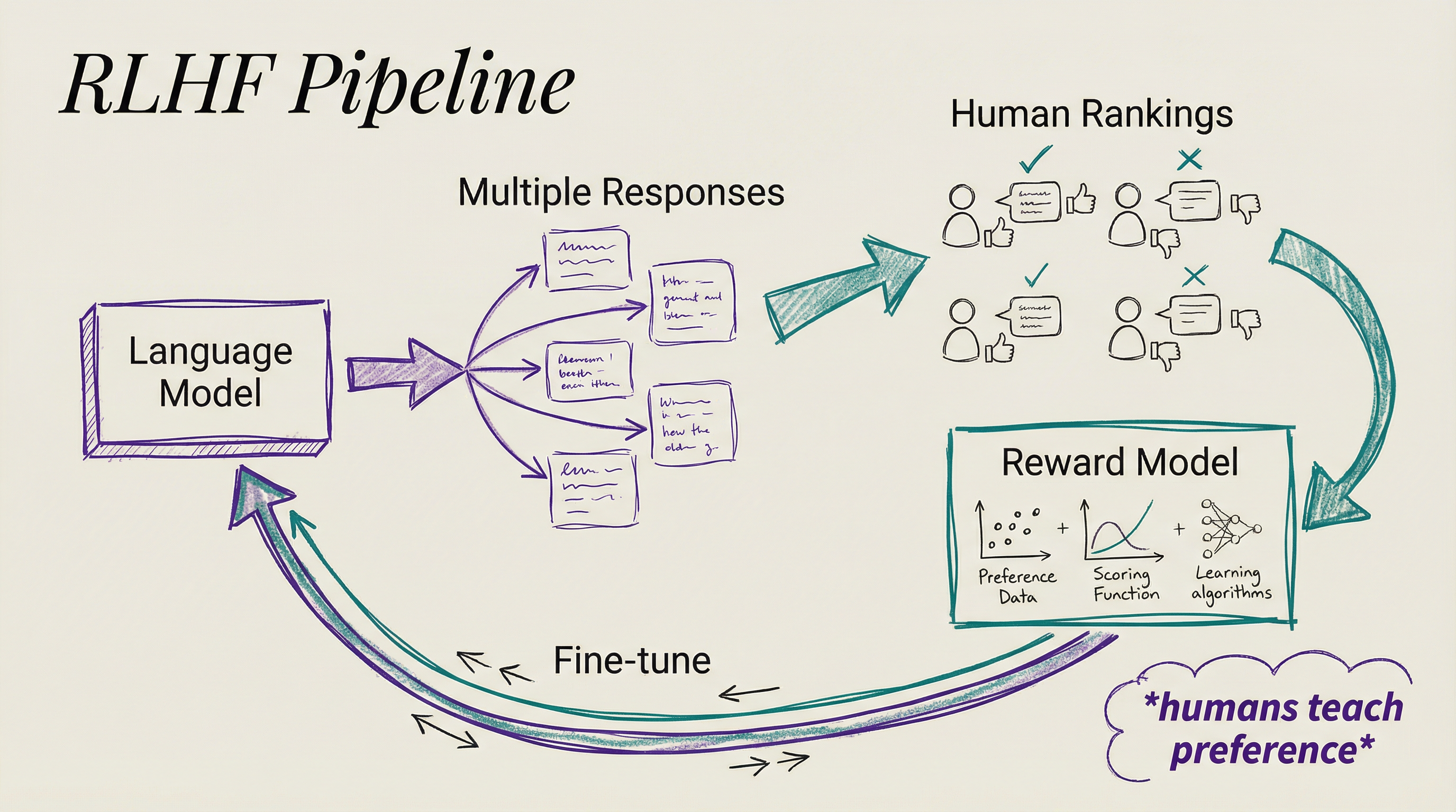 RLHF pipeline diagram