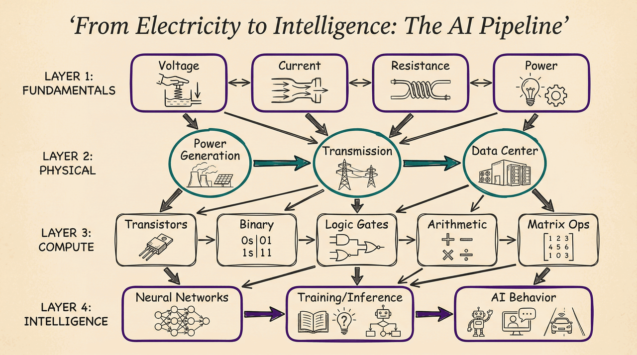 From Electricity to Intelligence — The AI Pipeline